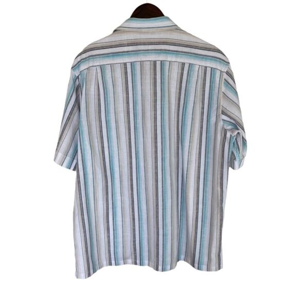 Tasso Elba Island Striped Button Up Shirt - Large - Picture 4 of 4